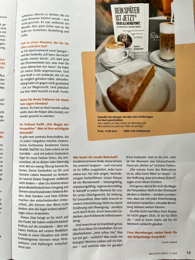 Zeitungsartikel in WIE GEHT`S HEUTE Seite 3