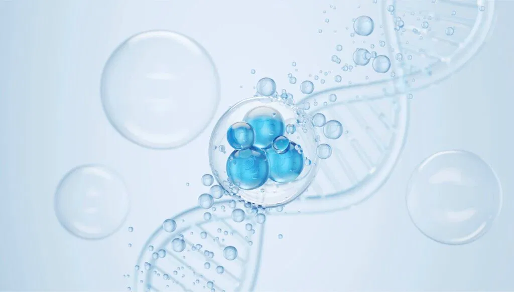 Zelle und DNA Helix